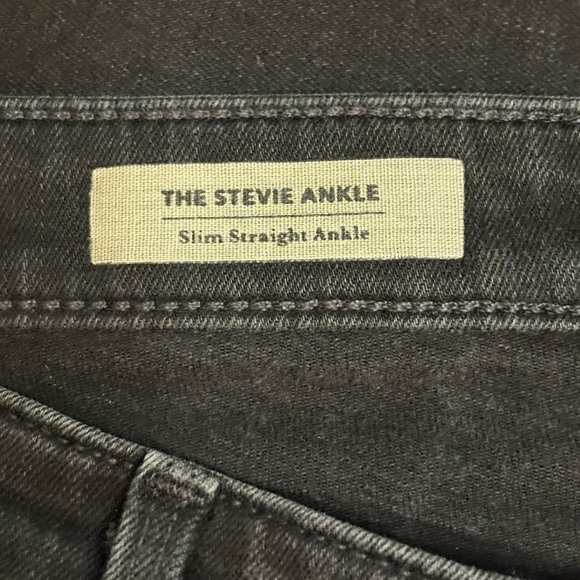 AG Adriano Goldschmeid Stevie Ankle Slim Straight Faded Black Distressed Size 31 - Picture 8 of 12